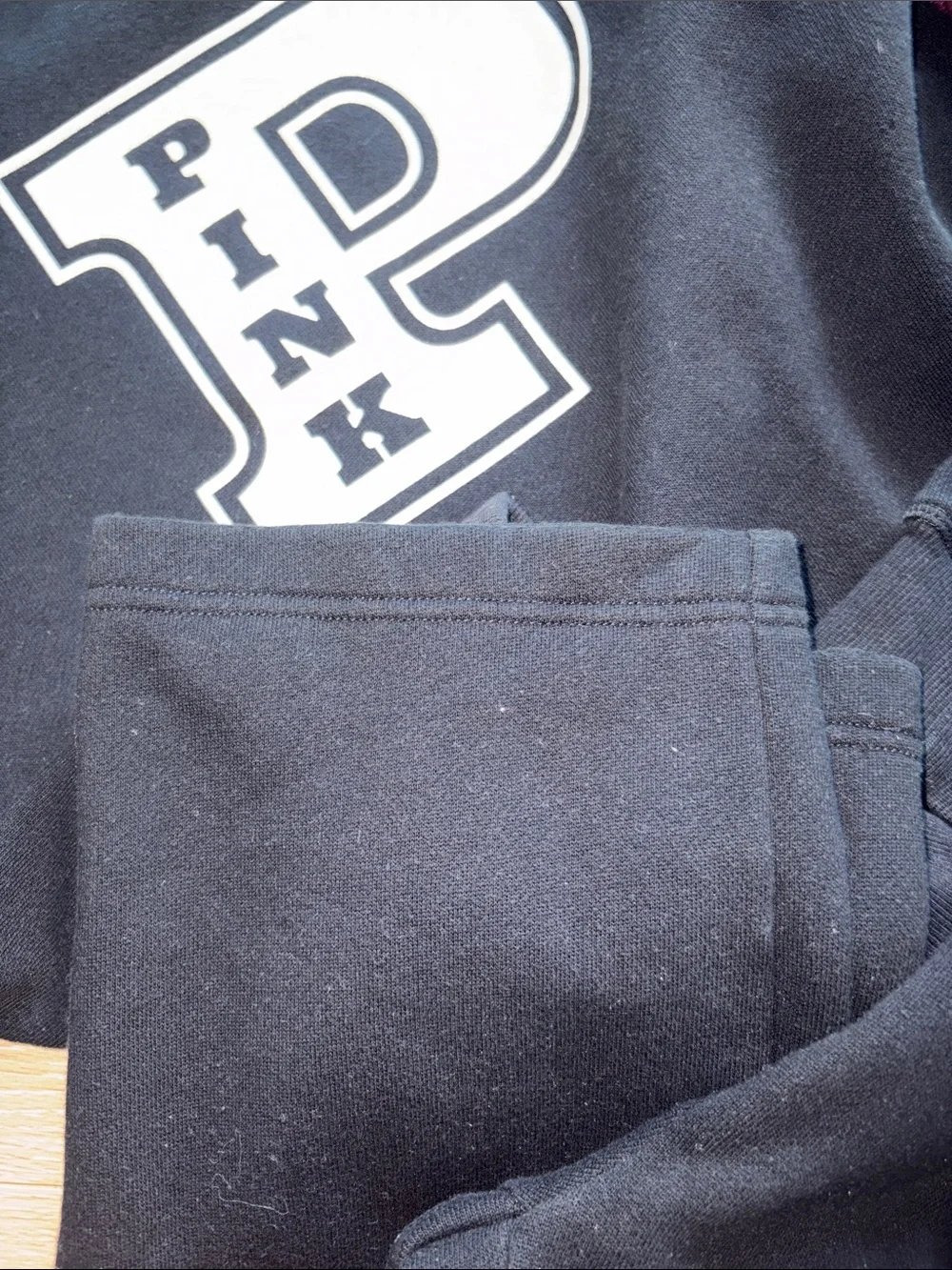 Set of Two PINK Sweatshirt & Jogger Sets - Black and Plum - Picture 10 of 10